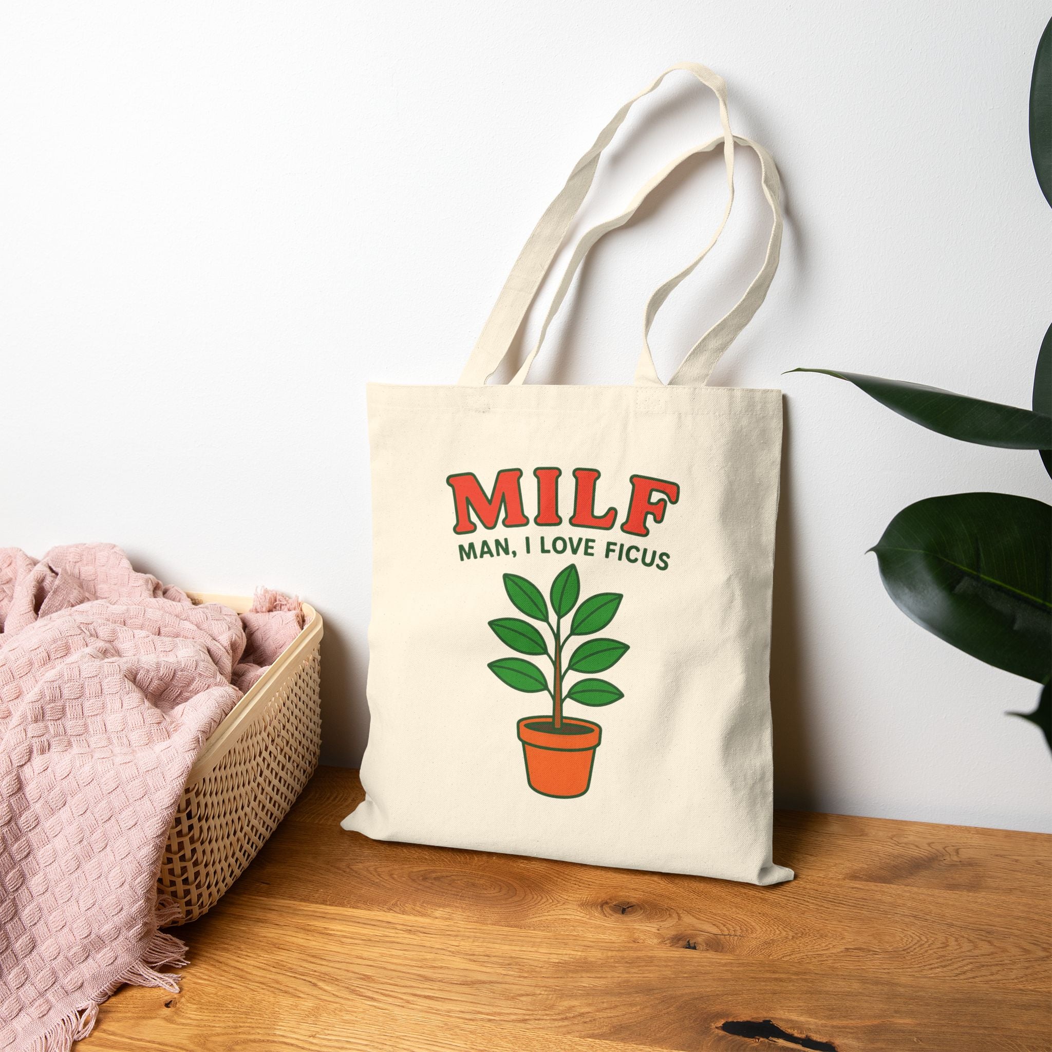 MILF: Man, I Love Ficus Canvas Tote Bag